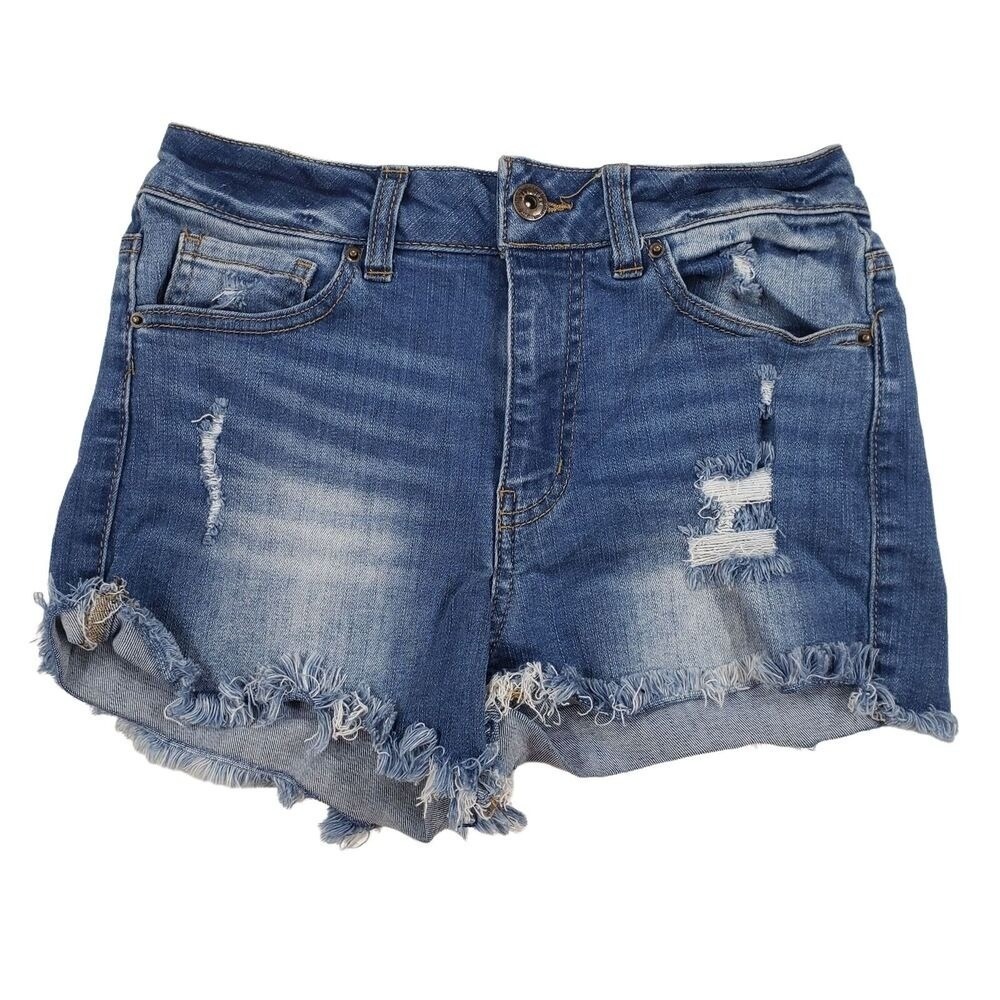 Wax Jean Shorts S Women 24x2 Micro Jorts Mini Distressed Frayed Raw Hem Y2K 90s